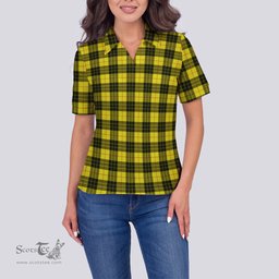 Scottish MacLeod of Lewis Modern Clan Tartan Polo Shirt For Women, Women's Scottish Polo Shirt Scottish Plaid Tartan Plaid - ScotsTee - scotstee.com