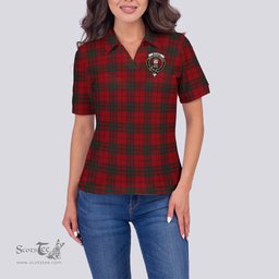 Scottish MacNab Clan Tartan Polo Shirt with Family Crest For Women, Women's Scottish Polo Shirt Scottish Plaid Tartan Plaid - ScotsTee - scotstee.com
