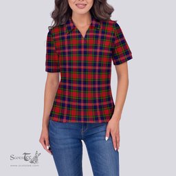 Scottish MacPherson Modern Clan Tartan Polo Shirt For Women, Women's Scottish Polo Shirt Scottish Plaid Tartan Plaid - ScotsTee - scotstee.com