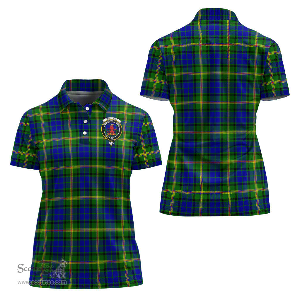 Scottish Maitland Clan Tartan Polo Shirt with Family Crest For Women, Women's Scottish Polo Shirt Scottish Plaid Tartan Plaid - ScotsTee - scotstee.com