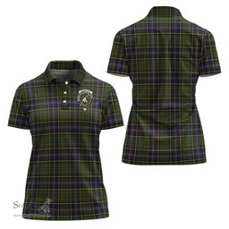 Scottish MacMillan Hunting Modern Clan Tartan Polo Shirt with Family Crest For Women, Women's Scottish Polo Shirt Scottish Plaid Tartan Plaid - ScotsTee - scotstee.com