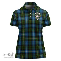 Scottish MacNeil of Barra Clan Tartan Polo Shirt with Family Crest For Women, Women's Scottish Polo Shirt Scottish Plaid Tartan Plaid - ScotsTee - scotstee.com