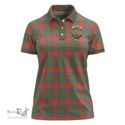 Scottish MacIntosh Ancient Clan Tartan Polo Shirt with Family Crest For Women, Women's Scottish Polo Shirt Scottish Plaid Tartan Plaid - ScotsTee - scotstee.com