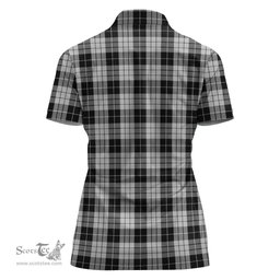 Scottish MacLeod Black and White Clan Tartan Polo Shirt with Family Crest For Women, Women's Scottish Polo Shirt Scottish Plaid Tartan Plaid - ScotsTee - scotstee.com