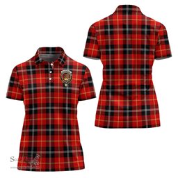 Scottish Majoribanks Clan Tartan Polo Shirt with Family Crest For Women, Women's Scottish Polo Shirt Scottish Plaid Tartan Plaid - ScotsTee - scotstee.com