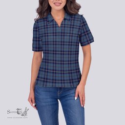Scottish MacRaes of America Clan Tartan Polo Shirt For Women, Women's Scottish Polo Shirt Scottish Plaid Tartan Plaid - ScotsTee - scotstee.com