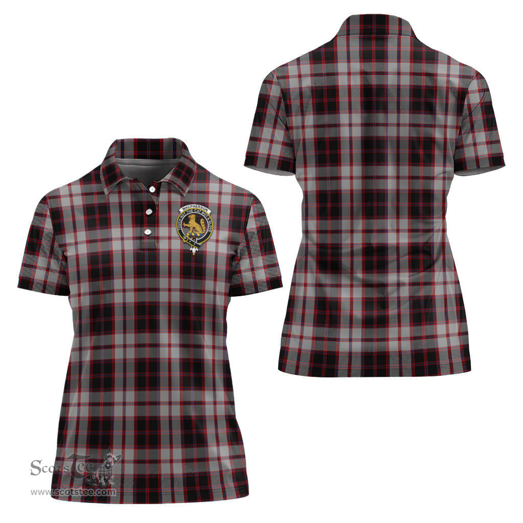 Scottish MacPherson Clan Tartan Polo Shirt with Family Crest For Women, Women's Scottish Polo Shirt Scottish Plaid Tartan Plaid - ScotsTee - scotstee.com