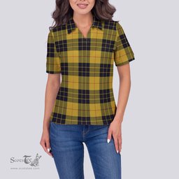 Scottish MacLeod of Lewis Ancient Clan Tartan Polo Shirt For Women, Women's Scottish Polo Shirt Scottish Plaid Tartan Plaid - ScotsTee - scotstee.com