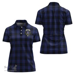 Scottish MacKay Blue Modern Clan Tartan Polo Shirt with Family Crest For Women, Women's Scottish Polo Shirt Scottish Plaid Tartan Plaid - ScotsTee - scotstee.com