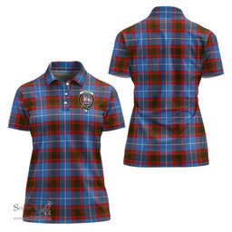 Scottish Trotter Clan Tartan Polo Shirt with Family Crest For Women, Women's Scottish Polo Shirt Scottish Plaid Tartan Plaid - ScotsTee - scotstee.com