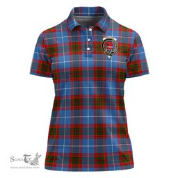 Scottish Pentland Clan Tartan Polo Shirt with Family Crest For Women, Women's Scottish Polo Shirt Scottish Plaid Tartan Plaid - ScotsTee - scotstee.com