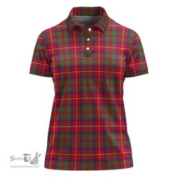 Scottish Shaw Red Modern Clan Tartan Polo Shirt For Women, Women's Scottish Polo Shirt Scottish Plaid Tartan Plaid - ScotsTee - scotstee.com