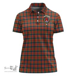 Scottish MacNaughton Ancient Clan Tartan Polo Shirt with Family Crest For Women, Women's Scottish Polo Shirt Scottish Plaid Tartan Plaid - ScotsTee - scotstee.com