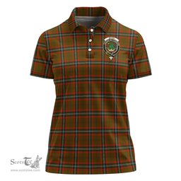 Scottish Seton Hunting Modern Clan Tartan Polo Shirt with Family Crest For Women, Women's Scottish Polo Shirt Scottish Plaid Tartan Plaid - ScotsTee - scotstee.com