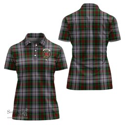 Scottish MacDuff Dress Clan Tartan Polo Shirt with Family Crest For Women, Women's Scottish Polo Shirt Scottish Plaid Tartan Plaid - ScotsTee - scotstee.com