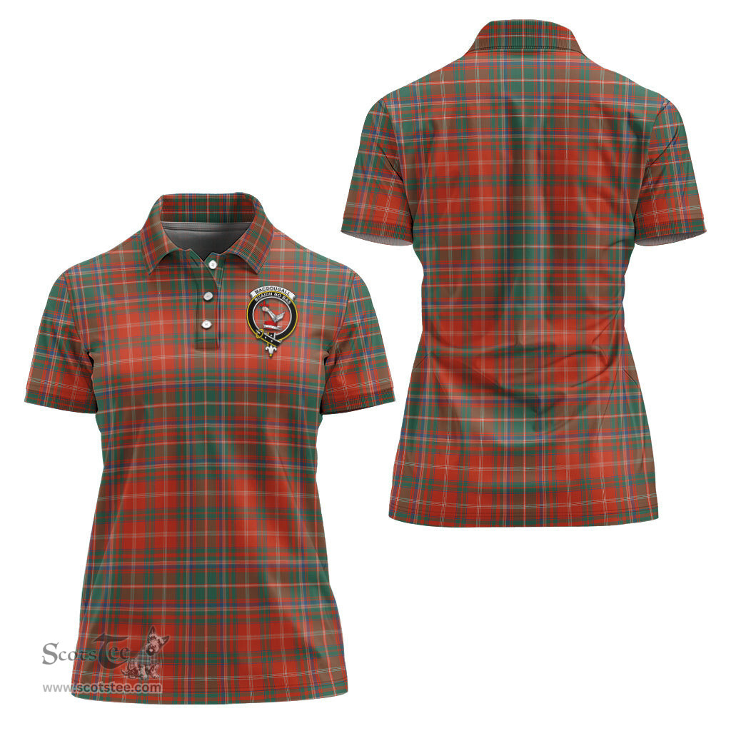 Scottish MacDougall Ancient Clan Tartan Polo Shirt with Family Crest For Women, Women's Scottish Polo Shirt Scottish Plaid Tartan Plaid - ScotsTee - scotstee.com