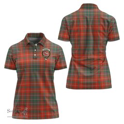 Scottish MacDougall Ancient Clan Tartan Polo Shirt with Family Crest For Women, Women's Scottish Polo Shirt Scottish Plaid Tartan Plaid - ScotsTee - scotstee.com