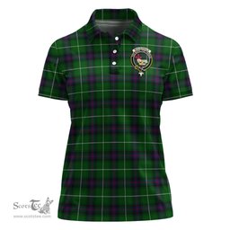 Scottish MacDonald of The Isles Clan Tartan Polo Shirt with Family Crest For Women, Women's Scottish Polo Shirt Scottish Plaid Tartan Plaid - ScotsTee - scotstee.com