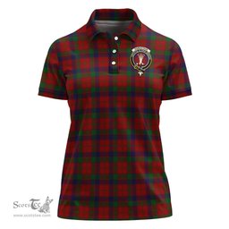 Scottish Robertson Clan Tartan Polo Shirt with Family Crest For Women, Women's Scottish Polo Shirt Scottish Plaid Tartan Plaid - ScotsTee - scotstee.com