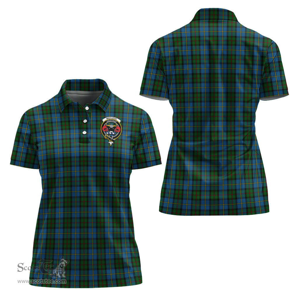 Scottish MacLeod Green Clan Tartan Polo Shirt with Family Crest For Women, Women's Scottish Polo Shirt Scottish Plaid Tartan Plaid - ScotsTee - scotstee.com