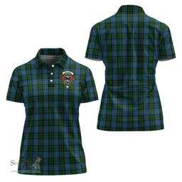 Scottish MacLeod Green Clan Tartan Polo Shirt with Family Crest For Women, Women's Scottish Polo Shirt Scottish Plaid Tartan Plaid - ScotsTee - scotstee.com
