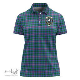 Scottish Pitcairn Hunting Clan Tartan Polo Shirt with Family Crest For Women, Women's Scottish Polo Shirt Scottish Plaid Tartan Plaid - ScotsTee - scotstee.com