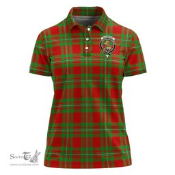 Scottish MacGregor Modern Clan Tartan Polo Shirt with Family Crest For Women, Women's Scottish Polo Shirt Scottish Plaid Tartan Plaid - ScotsTee - scotstee.com