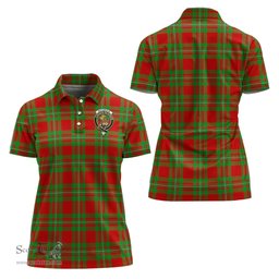 Scottish MacGregor Modern Clan Tartan Polo Shirt with Family Crest For Women, Women's Scottish Polo Shirt Scottish Plaid Tartan Plaid - ScotsTee - scotstee.com