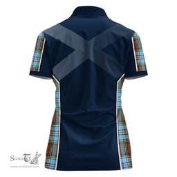 ScotsTee Shop Scottish Anderson Ancient Clan Scottish Crest and Scottish Thistle Sport Tartan Womens Polo Shirt