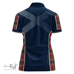 ScotsTee Shop Scottish Anderson of Arbrake Clan Scottish Crest and Scottish Thistle Sport Tartan Womens Polo Shirt