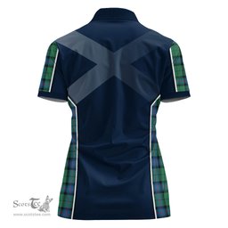 ScotsTee Shop Scottish Armstrong Ancient Clan Scottish Crest and Scottish Thistle Sport Tartan Womens Polo Shirt
