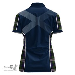 ScotsTee Shop Scottish Blair Dress Clan Scottish Crest and Scottish Thistle Sport Tartan Womens Polo Shirt