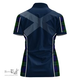 ScotsTee Shop Scottish Bannatyne Clan Scottish Crest and Scottish Thistle Sport Tartan Womens Polo Shirt