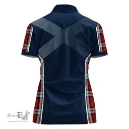 ScotsTee Shop Scottish Brodie Dress Clan Scottish Crest and Scottish Thistle Sport Tartan Womens Polo Shirt