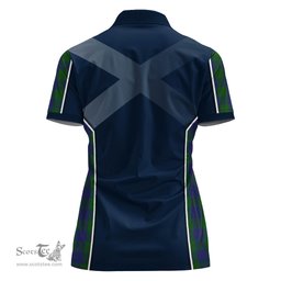ScotsTee Shop Scottish Barclay Clan Scottish Crest and Scottish Thistle Sport Tartan Womens Polo Shirt