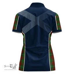ScotsTee Shop Scottish Bruce Hunting Clan Scottish Crest and Scottish Thistle Sport Tartan Womens Polo Shirt