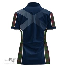 ScotsTee Shop Scottish Cairns Clan Scottish Crest and Scottish Thistle Sport Tartan Womens Polo Shirt