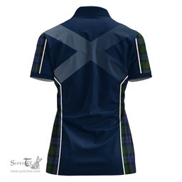 ScotsTee Shop Scottish Baird Clan Scottish Crest and Scottish Thistle Sport Tartan Womens Polo Shirt