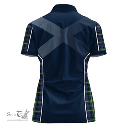 ScotsTee Shop Scottish Baillie Modern Clan Scottish Crest and Scottish Thistle Sport Tartan Womens Polo Shirt