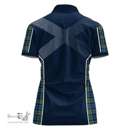 ScotsTee Shop Scottish Baird Ancient Clan Scottish Crest and Scottish Thistle Sport Tartan Womens Polo Shirt