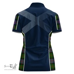 ScotsTee Shop Scottish Blair Modern Clan Scottish Crest and Scottish Thistle Sport Tartan Womens Polo Shirt