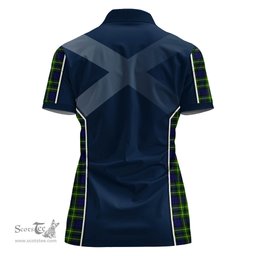ScotsTee Shop Scottish Campbell of Breadalbane Modern Clan Scottish Crest and Scottish Thistle Sport Tartan Womens Polo Shirt