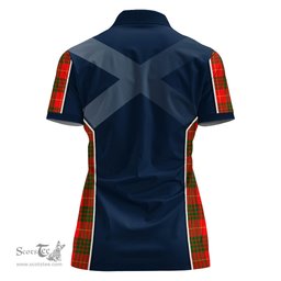 ScotsTee Shop Scottish Cameron Modern Clan Scottish Crest and Scottish Thistle Sport Tartan Womens Polo Shirt