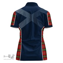 ScotsTee Shop Scottish Fullerton Clan Scottish Crest and Scottish Thistle Sport Tartan Womens Polo Shirt