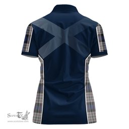 ScotsTee Shop Scottish Ferguson Dress Clan Scottish Crest and Scottish Thistle Sport Tartan Womens Polo Shirt