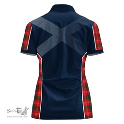 ScotsTee Shop Scottish Fenton Clan Scottish Crest and Scottish Thistle Sport Tartan Womens Polo Shirt