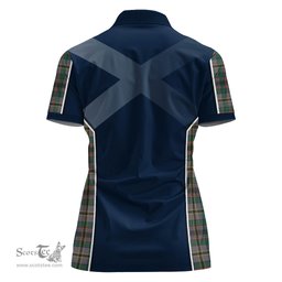 ScotsTee Shop Scottish Craig Ancient Clan Scottish Crest and Scottish Thistle Sport Tartan Womens Polo Shirt