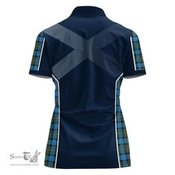 ScotsTee Shop Scottish Fergusson Ancient Clan Scottish Crest and Scottish Thistle Sport Tartan Womens Polo Shirt