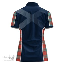ScotsTee Shop Scottish Dunbar Ancient Clan Scottish Crest and Scottish Thistle Sport Tartan Womens Polo Shirt