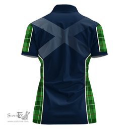 ScotsTee Shop Scottish Boyle Clan Scottish Crest and Scottish Thistle Sport Tartan Womens Polo Shirt